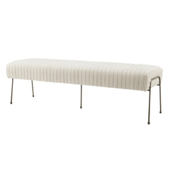 Merritt Velvet Pleated Bench in Dulce Sand - Dulce Sand velvet pleated bench by NPD - Whats New Furniture Portland OR