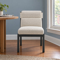 Micah Dining Side Chair in Palladian Beige in a styled Portland dining room - Whats New Furniture Portland OR