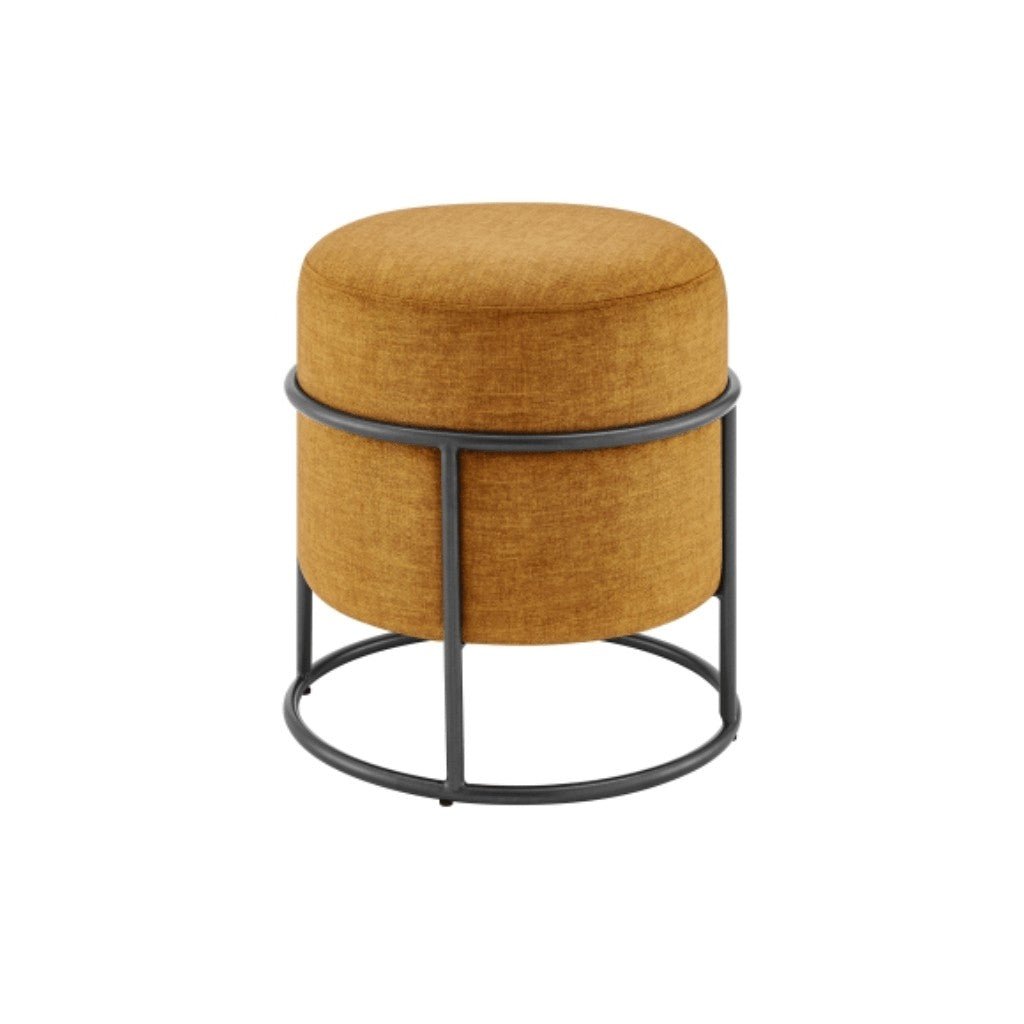 Ophelia Velvet Round Ottoman | What's New Furniture Portland