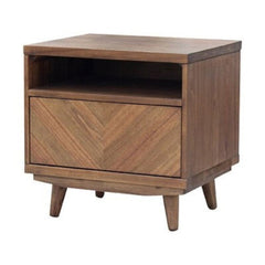 Piero KD Chevron Nightstand/Side Table - detail - mid-century modern nightstands - Whats New Furniture Portland OR