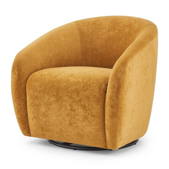 Regina Velvet Swivel Arm Chair - Studio Front - What&