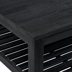 Tiburon KD Coffee Table in Alto Black solid acacia - front studio - What&