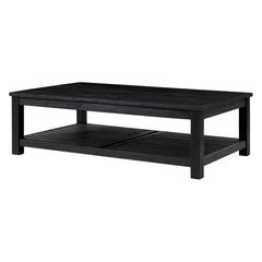 Tiburon KD Coffee Table in Alto Black solid acacia - detail studio - What&