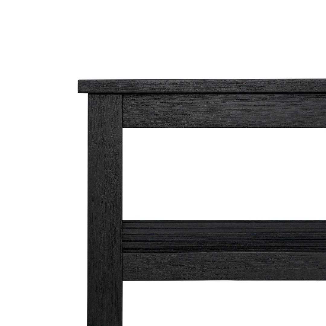 Tiburon Console Table Black wood grain and finish detail - Whats New Furniture Portland OR