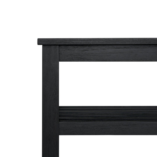 Tiburon Console Table Black wood grain and finish detail - Whats New Furniture Portland OR