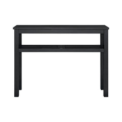 Tiburon KD Console Table in Alto Black solid acacia - angled studio photo - What&