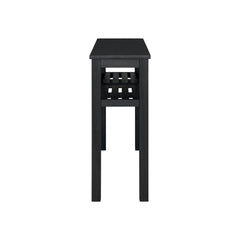 Tiburon KD Console Table in Alto Black solid acacia - front studio photo - What&