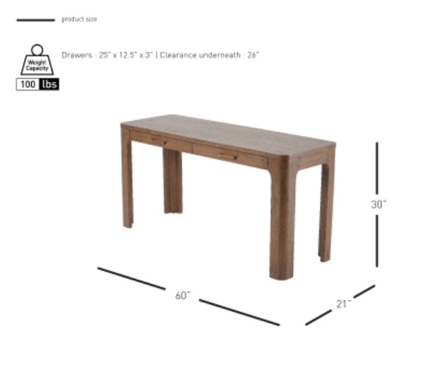 Trevin Desk 2 Drawers - What&
