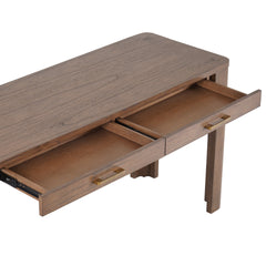 Trevin Desk 2 Drawers in Walnut, open drawers detail - Whats New Furniture