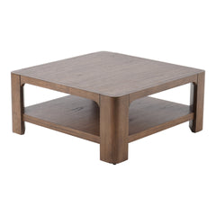 Trevin KD Square Coffee Table in Walnut, angled studio view - Whats New Furniture