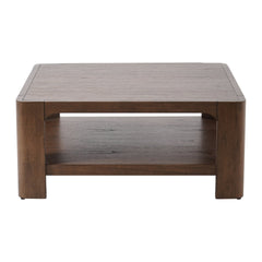 Trevin KD Square Coffee Table in Walnut, front studio view - Whats New Furniture
