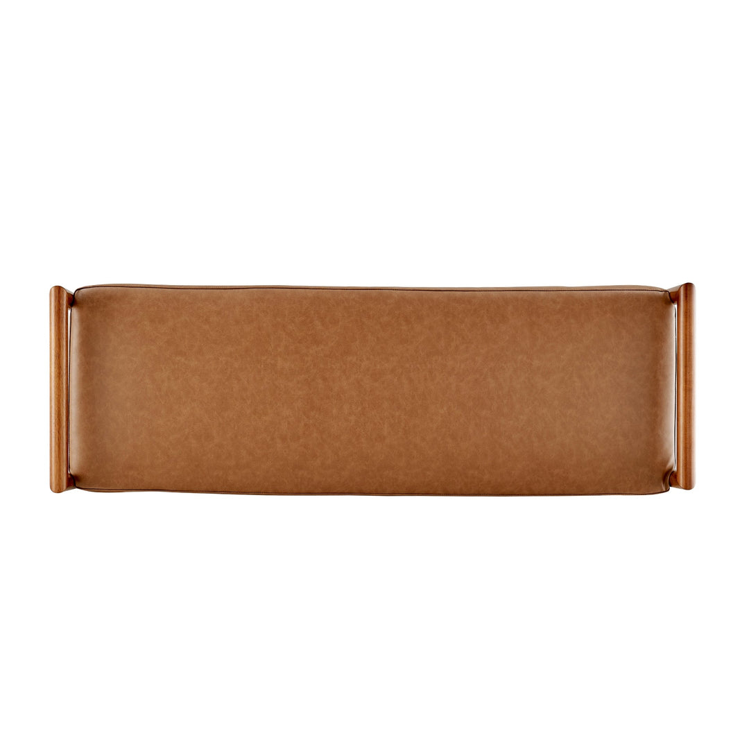 William KD Faux Leather Bench - What&