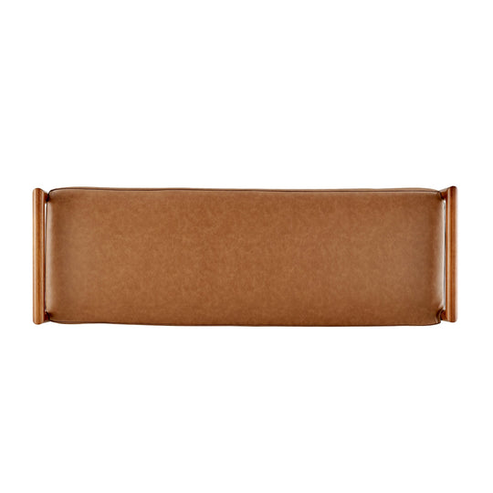 William KD Faux Leather Bench - What&