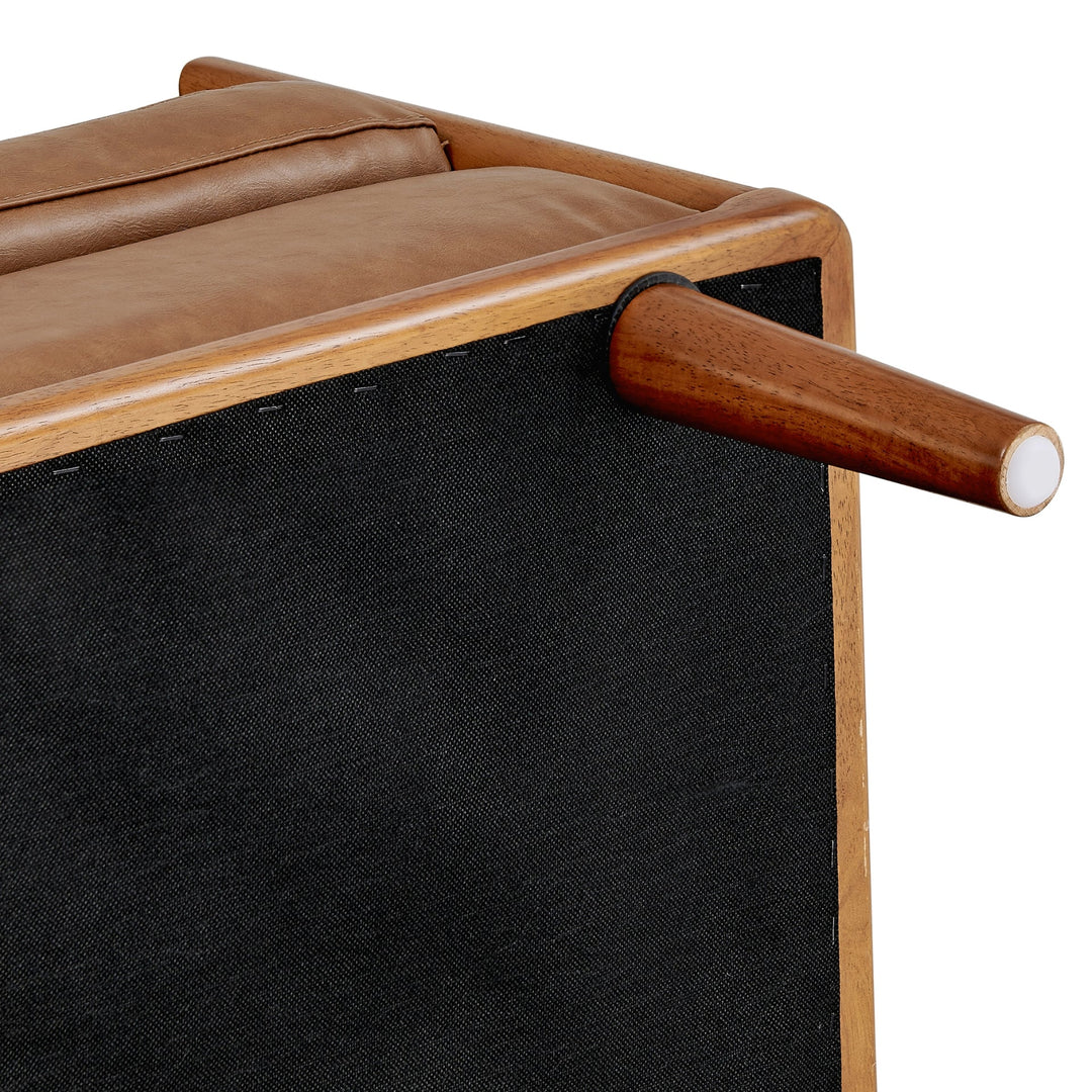 William KD Faux Leather Bench - What&