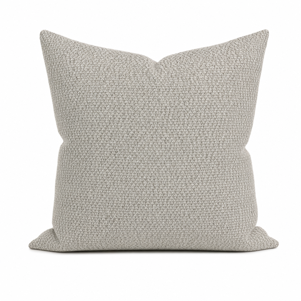 Nubby Sandstone Textured Throw Pillow front view by Decor Fifty-Five - Whats New Furniture Portland OR
