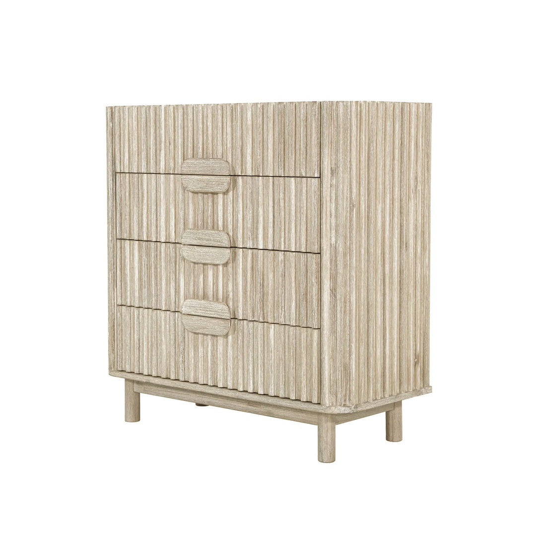 Oasis 4 Drawer Chest in Natural White Washed side angle - four drawer chest by LH Imports - Whats New Furniture Portland OR