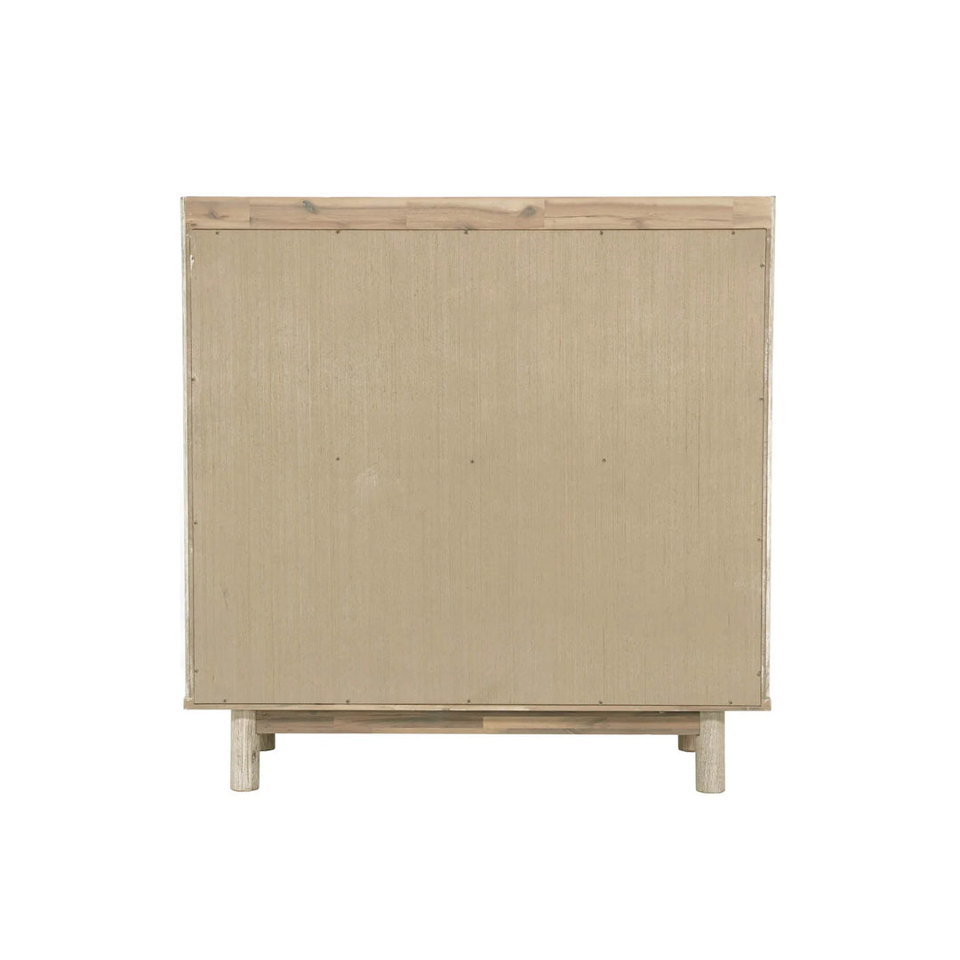 Oasis 4 Drawer Chest in Natural White Washed back view - four drawer chest by LH Imports - Whats New Furniture Portland OR