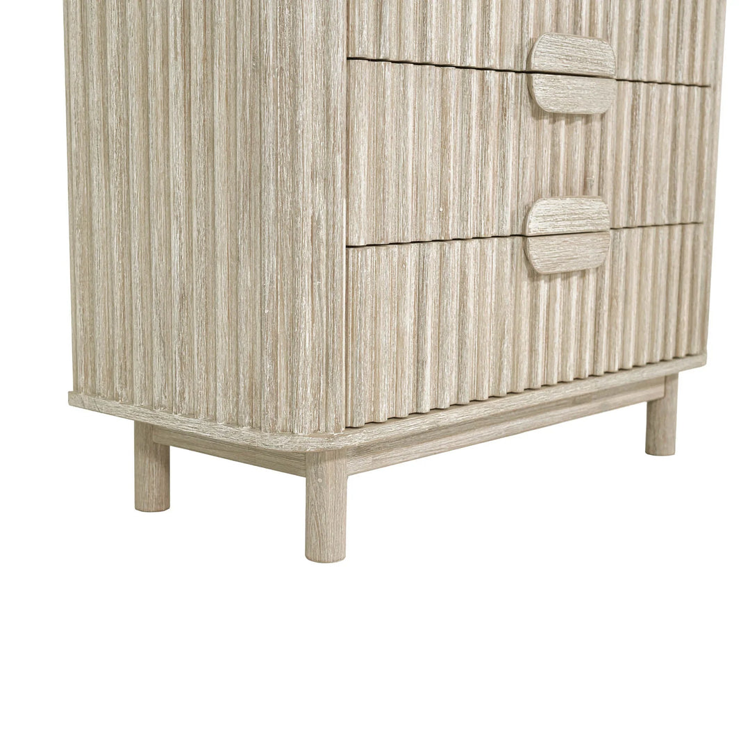Oasis 4 Drawer Chest in Natural White Washed side detail - four drawer chest by LH Imports - Whats New Furniture Portland OR