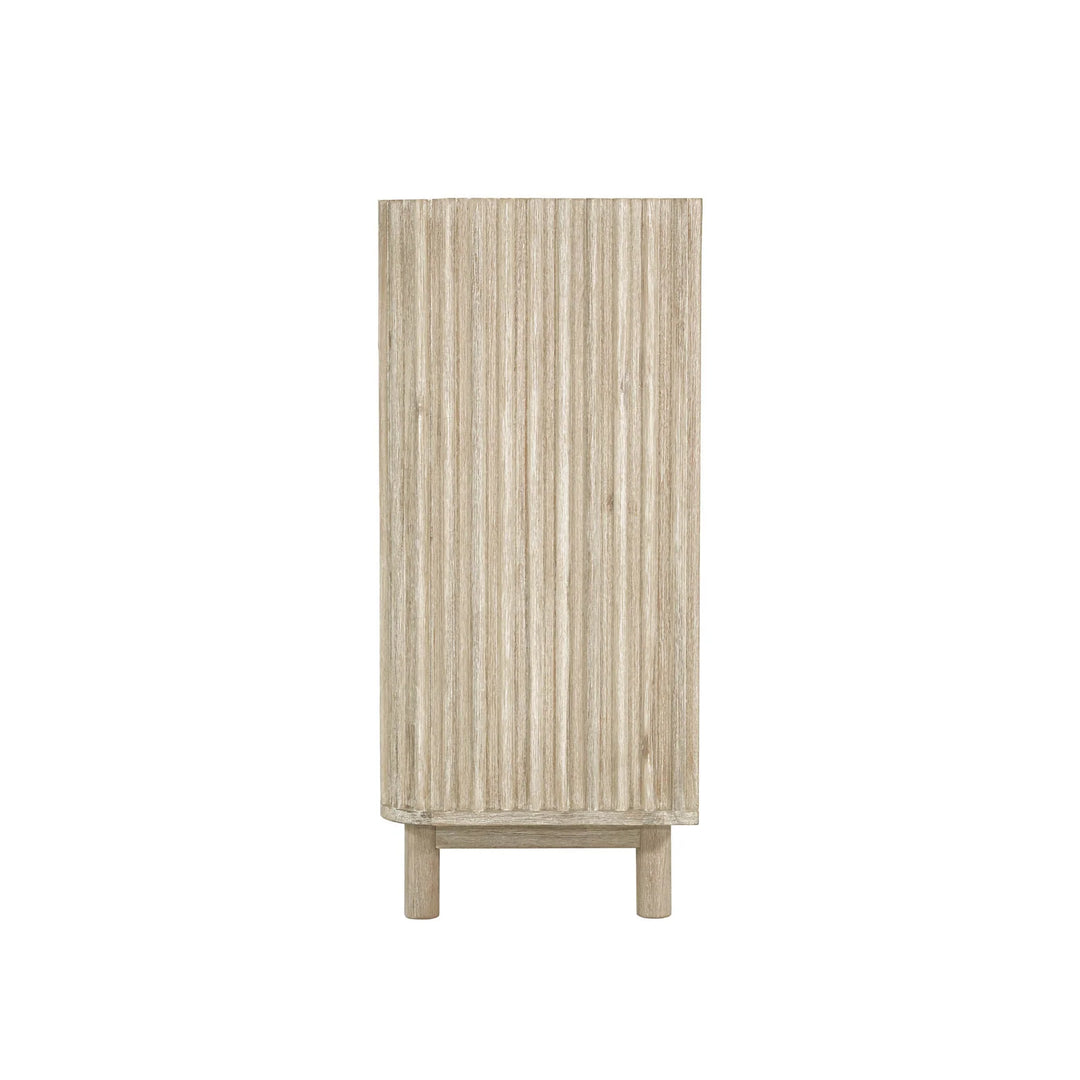 Oasis 4 Drawer Chest in Natural White Washed side view - four drawer chest by LH Imports - Whats New Furniture Portland OR
