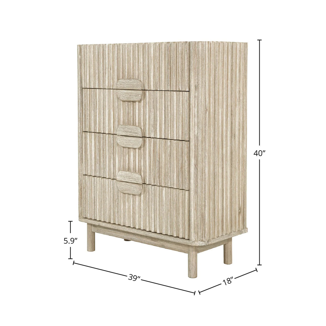 Oasis 4 Drawer Chest in Natural White Washed spec sheet - four drawer chest by LH Imports - Whats New Furniture Portland OR