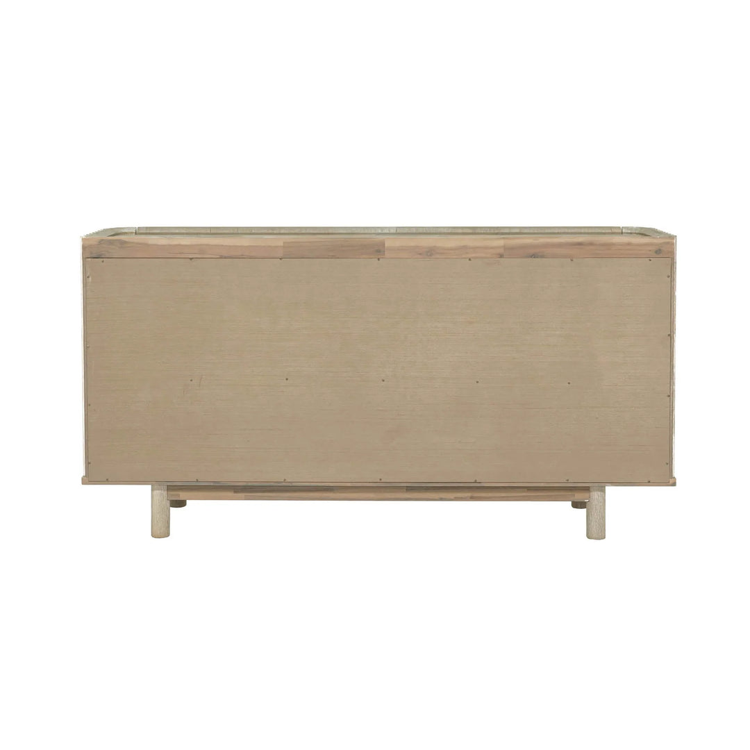 Oasis 6 Drawer Dresser in Natural White Washed back view - six drawer dresser by LH Imports - Whats New Furniture Portland OR