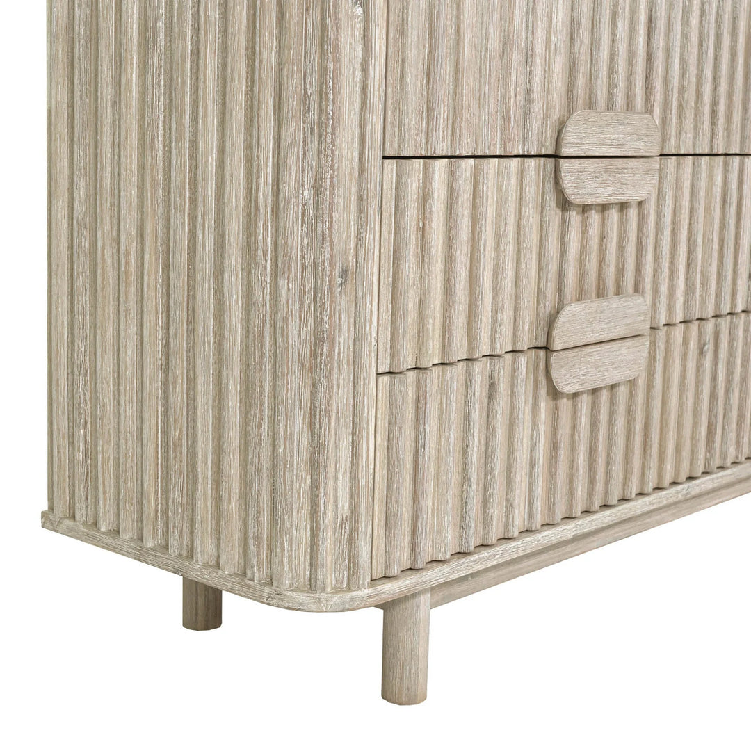 Oasis 6 Drawer Dresser in Natural White Washed side detail - six drawer dresser by LH Imports - Whats New Furniture Portland OR