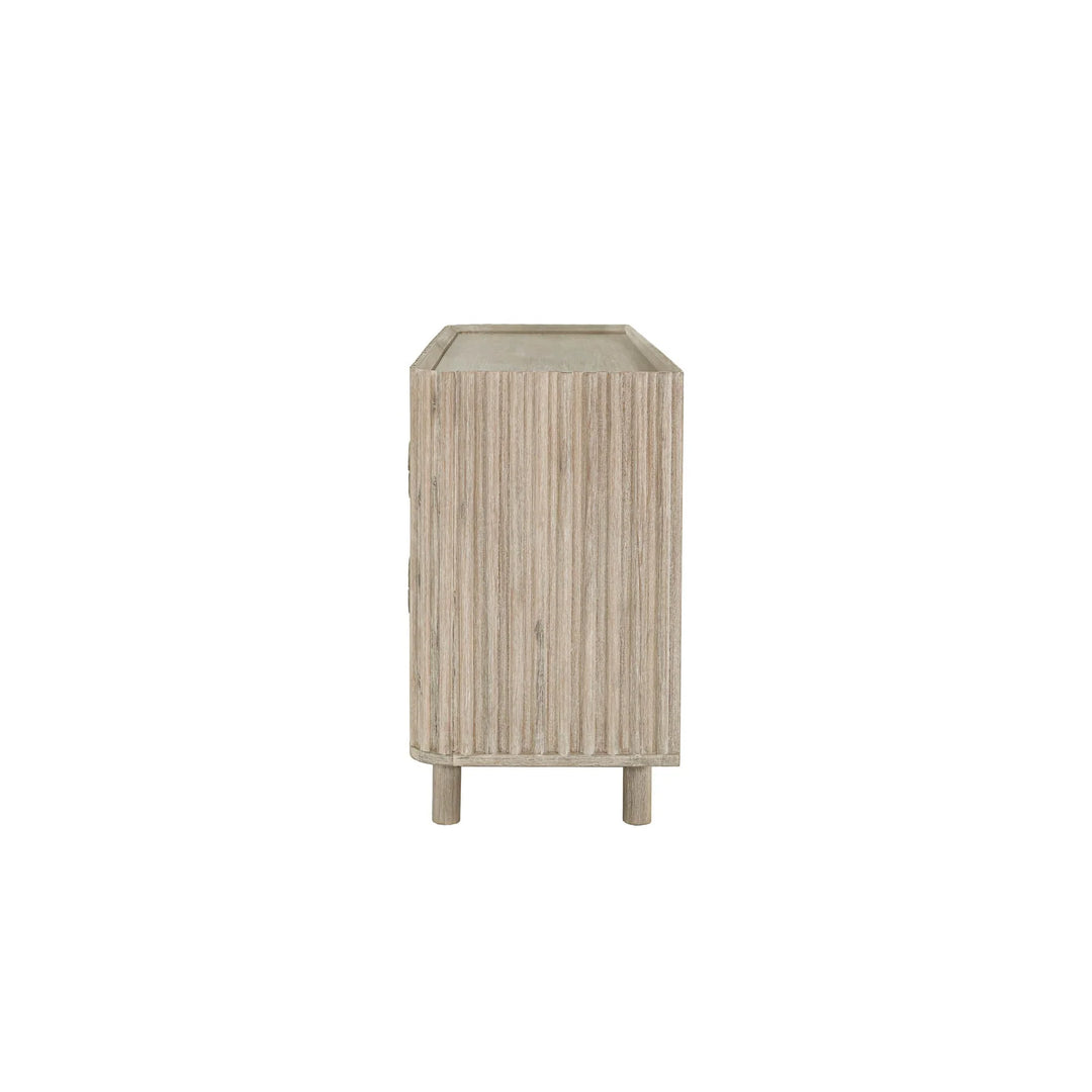Oasis 6 Drawer Dresser in Natural White Washed side view - six drawer dresser by LH Imports - Whats New Furniture Portland OR