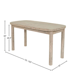 Oasis Extension Dining Table (70"/102") detail view 14 - Whats New Furniture - Portland, Oregon