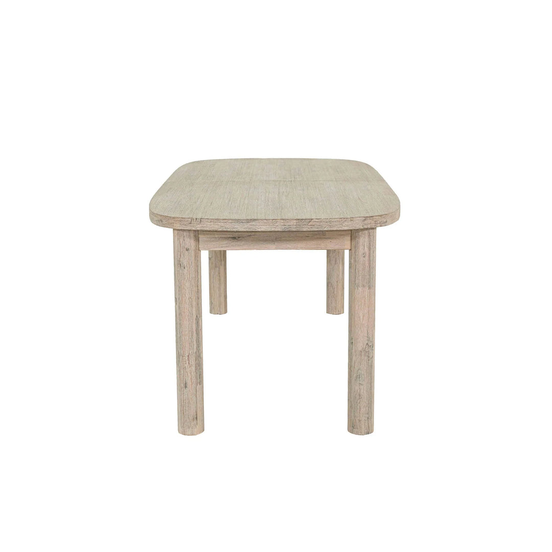Oasis Extension Dining Table in Natural White Washed back view - acacia extension dining table by LH Imports - Whats New Furniture Portland OR