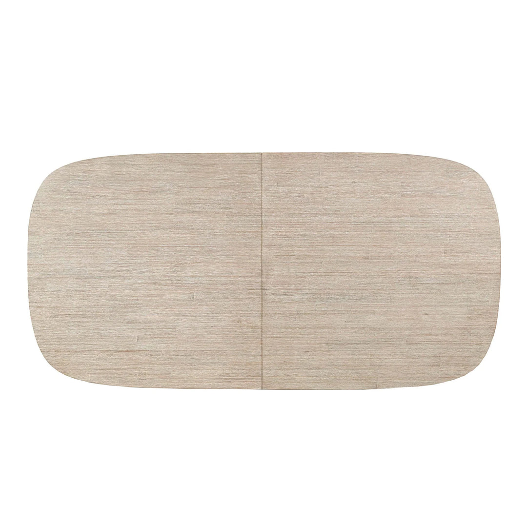 Oasis Extension Dining Table in Natural White Washed top-down view - acacia extension dining table by LH Imports - Whats New Furniture Portland OR