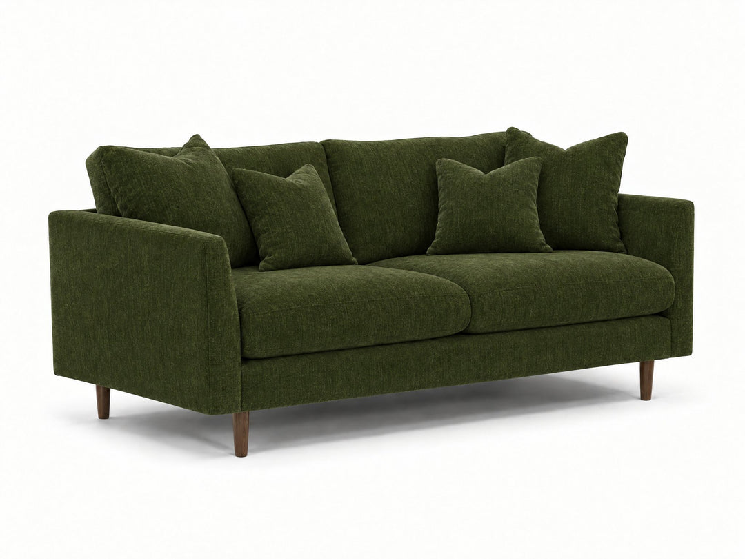 Oasis Loft Sofa in Lush Spinach - studio three-quarter view - Stanton - Whats New Furniture Portland OR