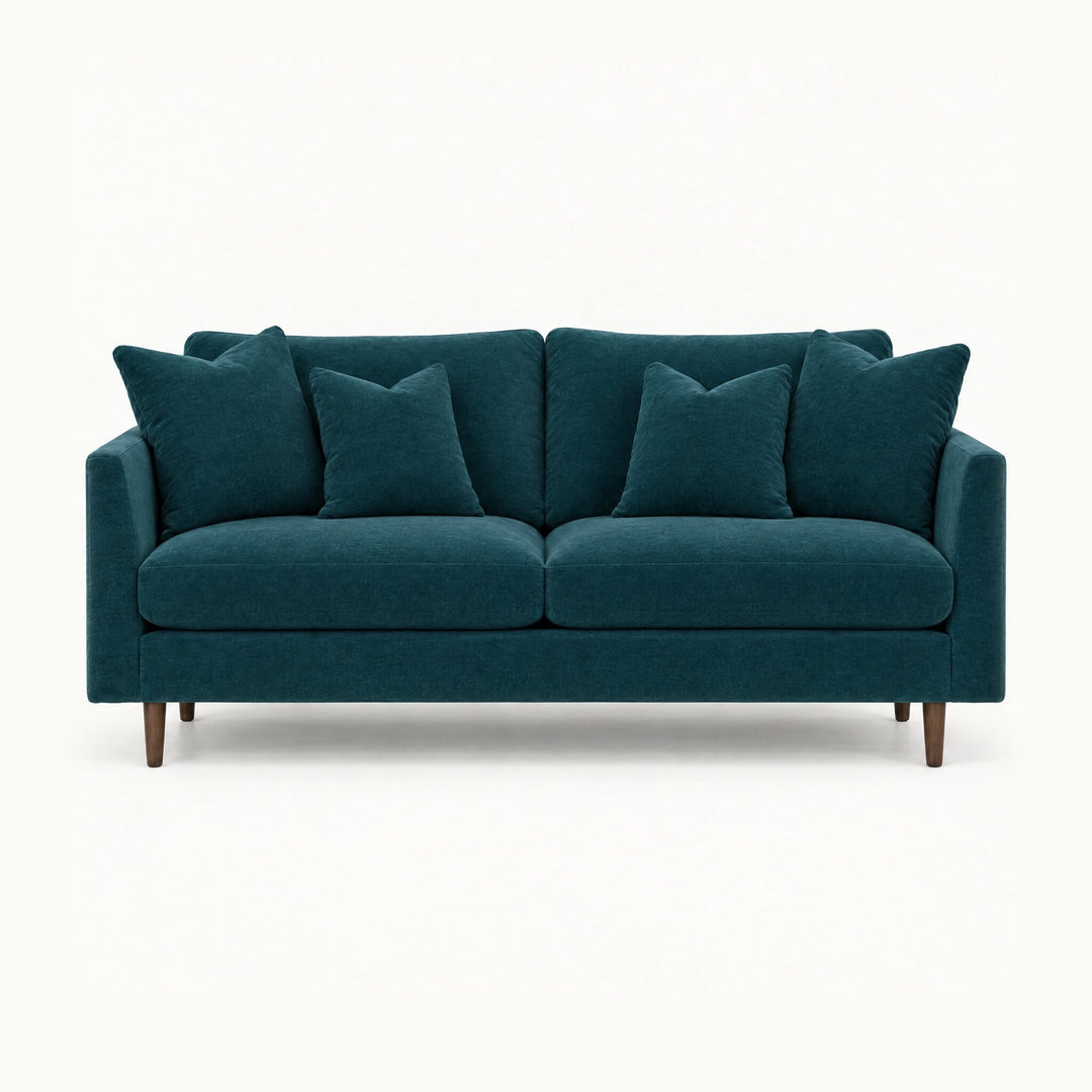 Oasis Loft Sofa in Sensation Turquoise - studio front view - Stanton - Whats New Furniture Portland OR