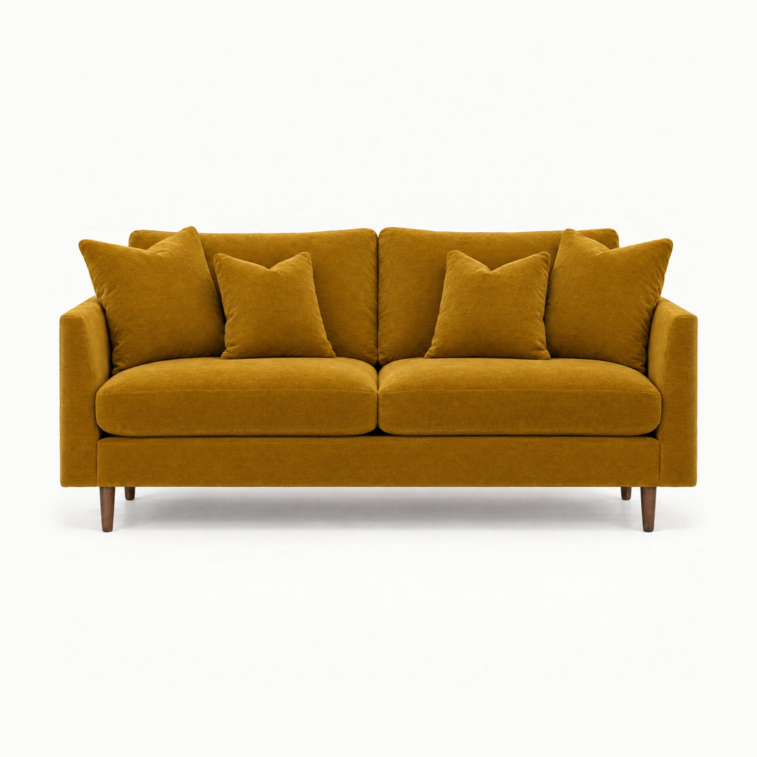 Oasis Loft Sofa in Vintage Saffron - studio front view - Stanton - Whats New Furniture Portland OR