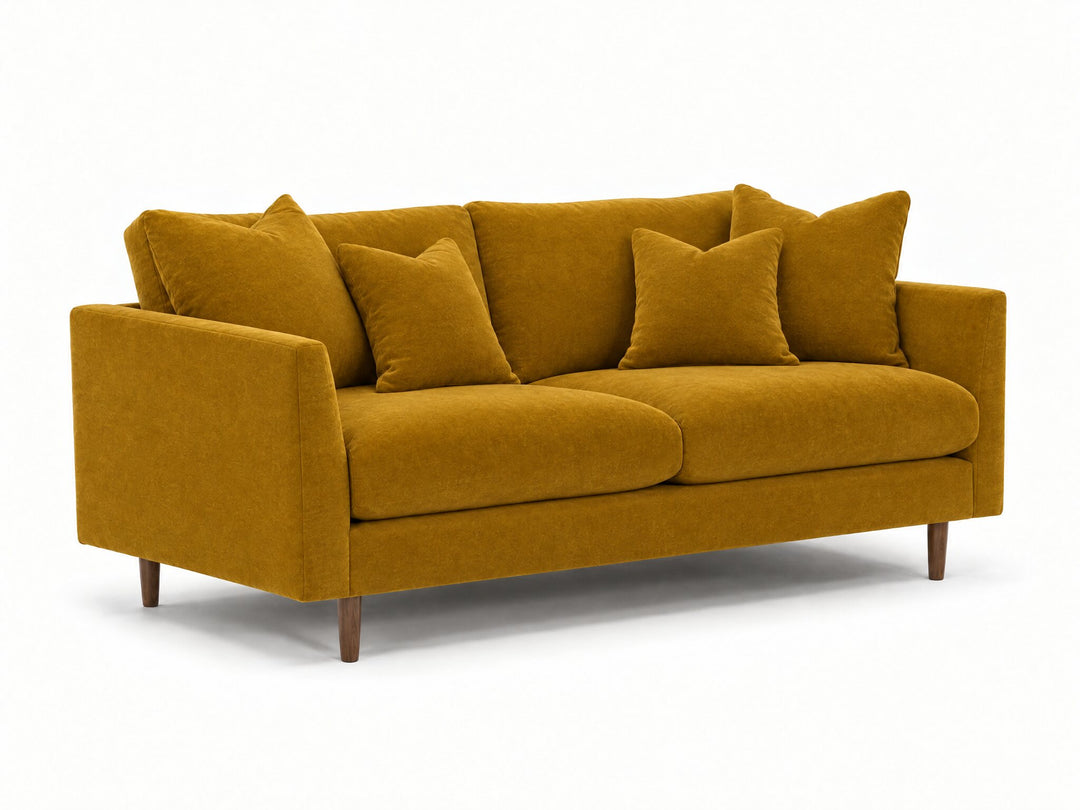 Oasis Loft Sofa in Vintage Saffron - studio three-quarter view - Stanton - Whats New Furniture Portland OR