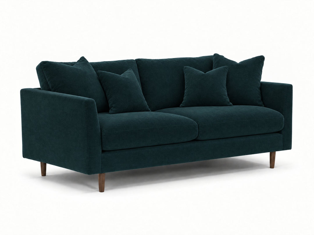 Oasis Loft Sofa in Vintage Sapphire - studio three-quarter view - Stanton - Whats New Furniture Portland OR
