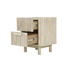 Oasis Nightstand in Natural White Washed open drawer view - nightstand by LH Imports - Whats New Furniture Portland OR