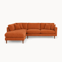 Oasis Open Chaise Sectional in Lush Papaya, Left-Hand Facing - studio front view - Stanton - Whats New Furniture Portland OR