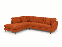 Oasis Open Chaise Sectional in Lush Papaya, Left-Hand Facing - studio three-quarter view - Stanton - Whats New Furniture Portland OR