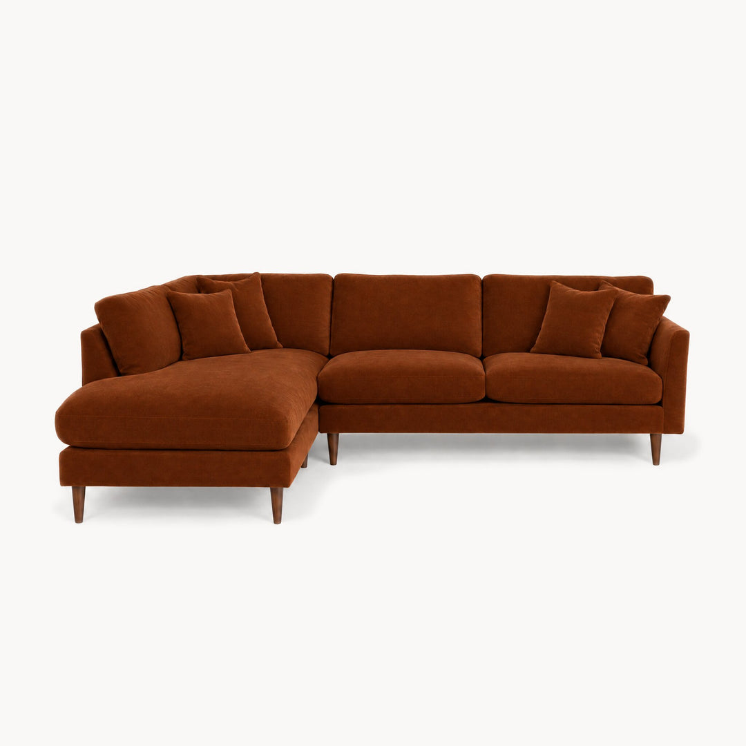 Oasis Open Chaise Sectional in Marquis Rust, Left-Hand Facing - studio front view - Stanton - Whats New Furniture Portland OR