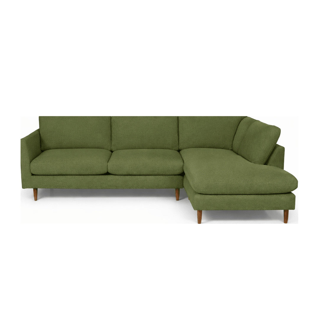 Oasis Open Chaise Sectional in Vintage Moss front angle - Oregon-made by Stanton - Whats New Furniture Portland OR