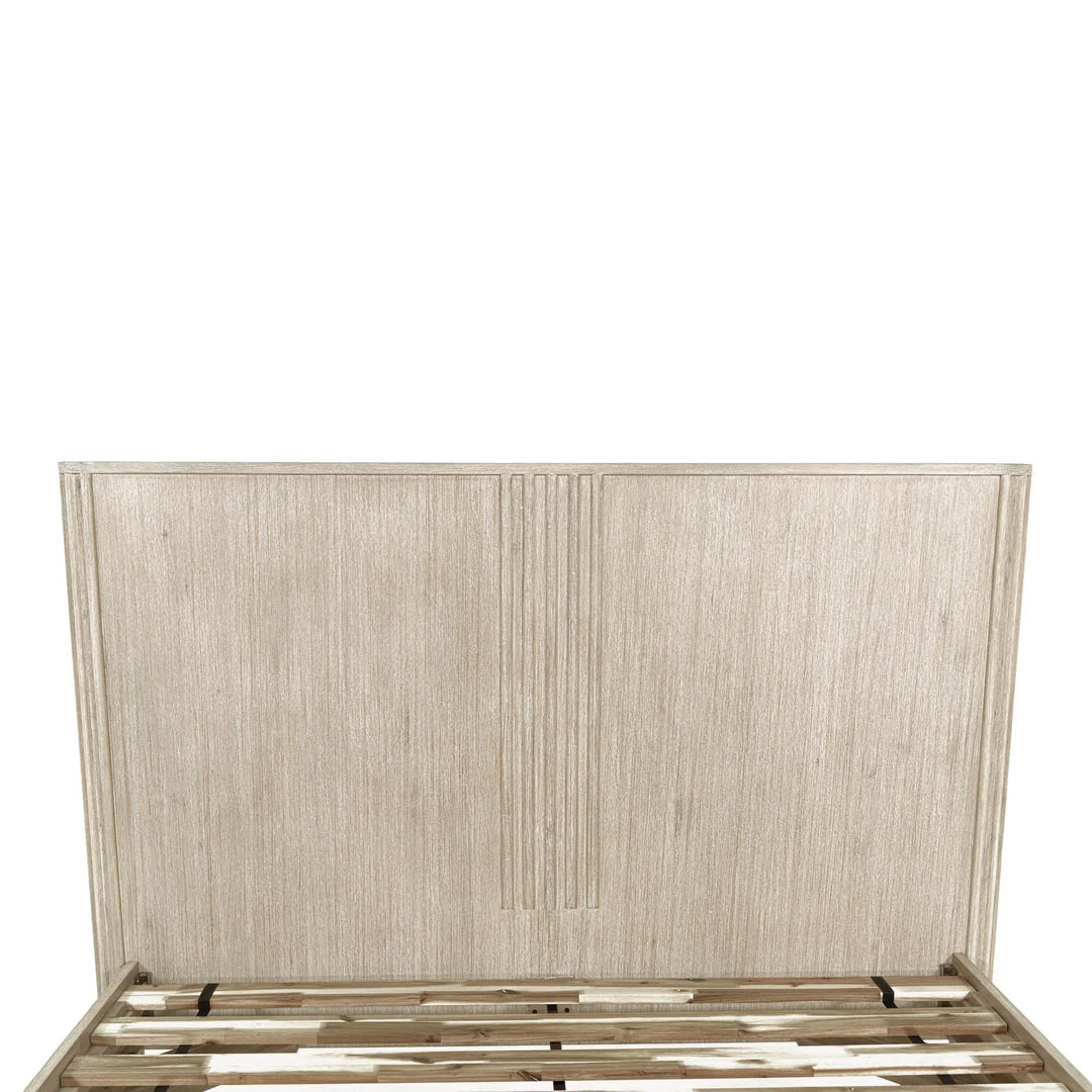 Oasis Queen Bed Frame in Natural White Washed alternate angle - queen acacia bed frame by LH Imports - Whats New Furniture Portland OR