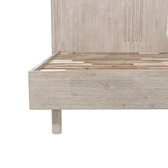 Oasis Queen Bed Frame in Natural White Washed side view - queen acacia bed frame by LH Imports - Whats New Furniture Portland OR