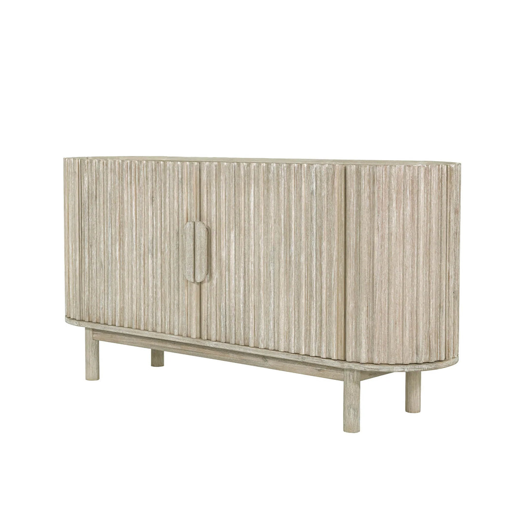 Oasis Sideboard in Natural White Washed side angle - solid acacia sideboard by LH Imports - Whats New Furniture Portland OR