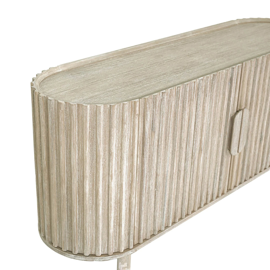 Oasis Sideboard in Natural White Washed top-down view - solid acacia sideboard by LH Imports - Whats New Furniture Portland OR