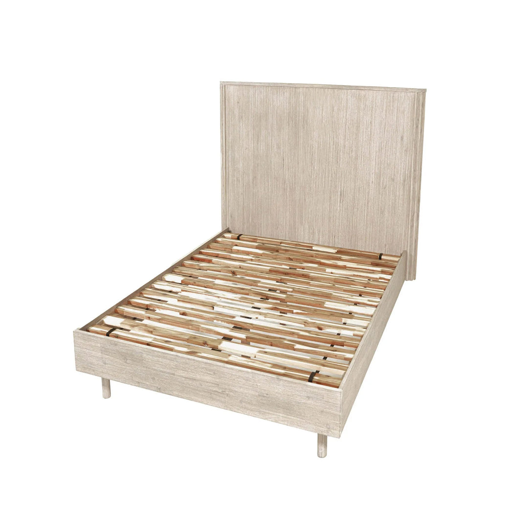 Oasis Single Bed Frame in Natural White Washed lifestyle setting - single acacia bed frame by LH Imports - Whats New Furniture Portland OR