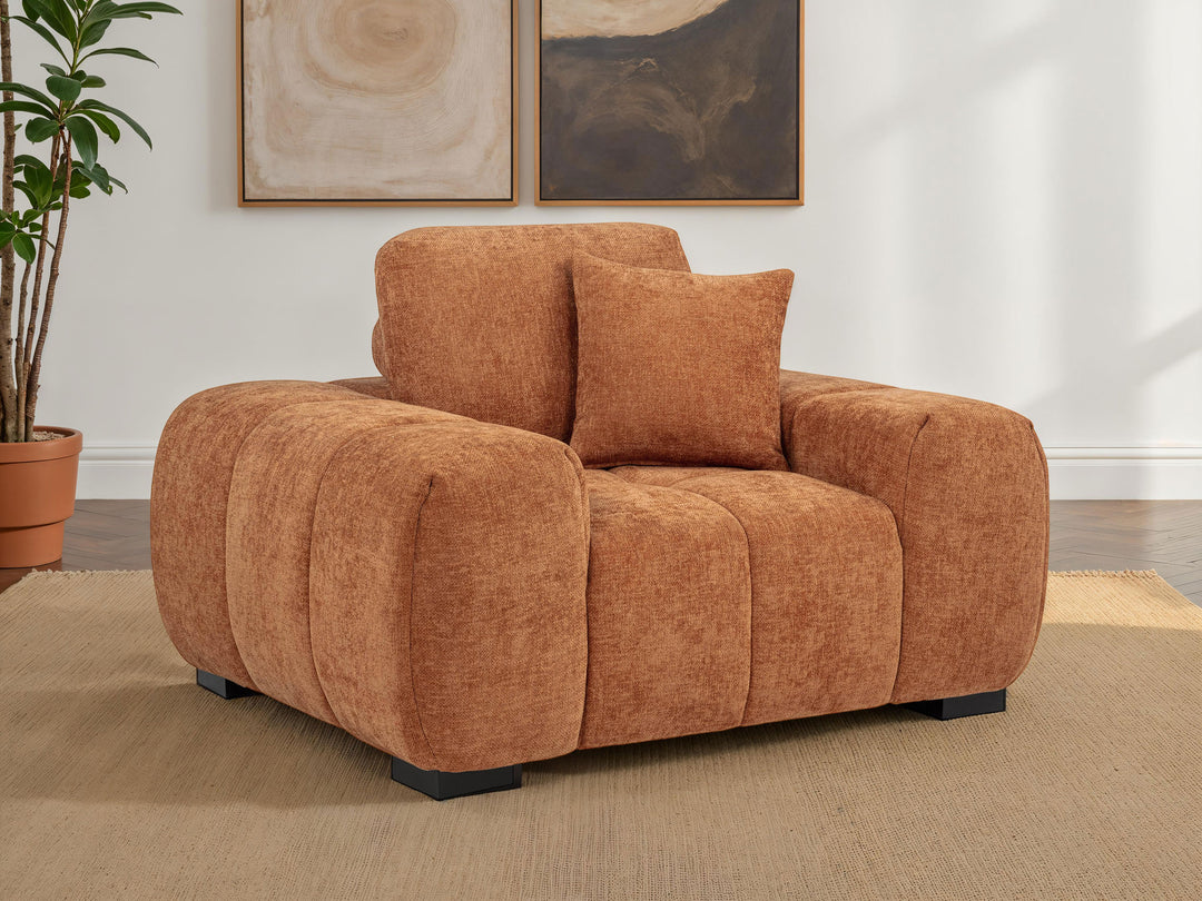 Octavia Upholstered Track Arm Accent Chair Orange - What&