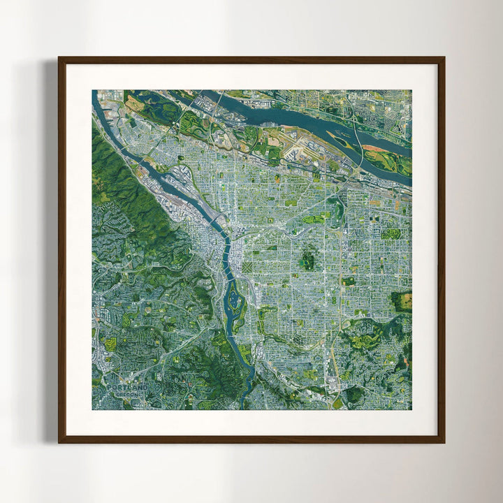 Portland, Oregon Fine Art Print by Olivia Serrill - fine art paper with matted frame - view 1 - Whats New Furniture Portland OR