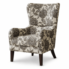Arianna Swoop Wing Chair in Multi front view - accent chair by Olliix - Whats New Furniture Portland OR