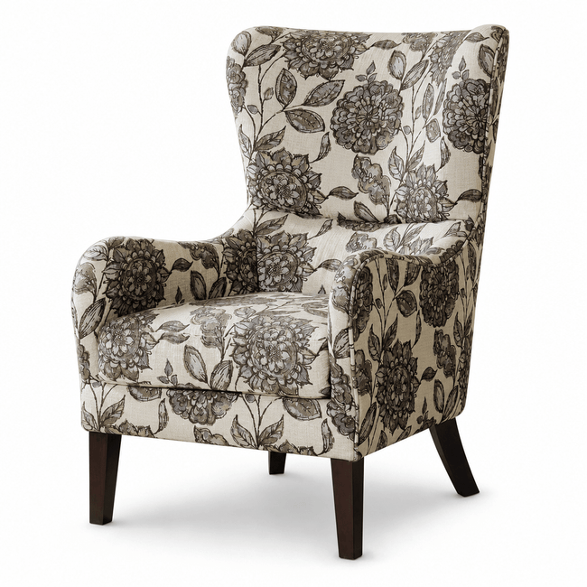 Arianna Swoop Wing Chair in Multi front view - accent chair by Olliix - Whats New Furniture Portland OR