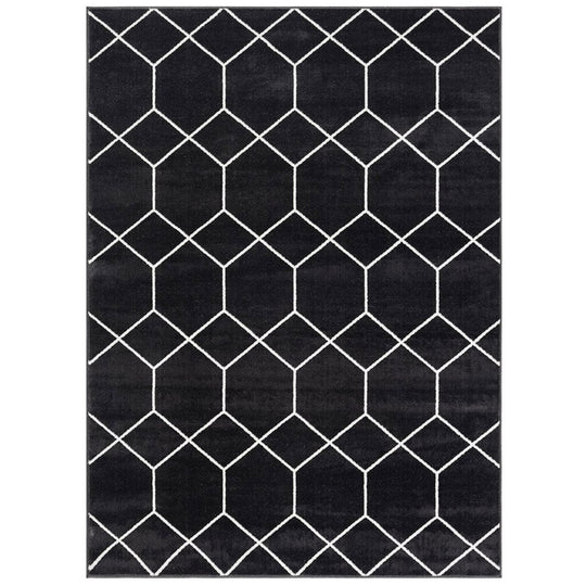 Averie Geometric Rug in Black/Cream - Whats New Furniture - Portland, Oregon